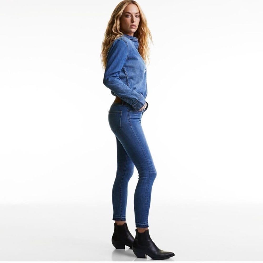 Denim Forum Blue Jeans - The Nico mid rise skinny - 25 - Denim medium  distresse